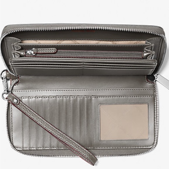 MICHAEL KORS Jet Set Travel Large Leather Continental Wallet - Slate - Picture 2 of 13